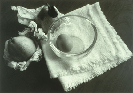 Pears with Egg in Bowl